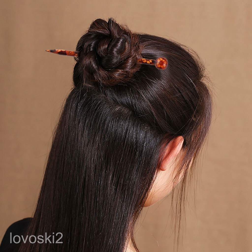 6 Pcs Wooden Hair Sticks Hairpins Wood Braiding Styling Jewelry