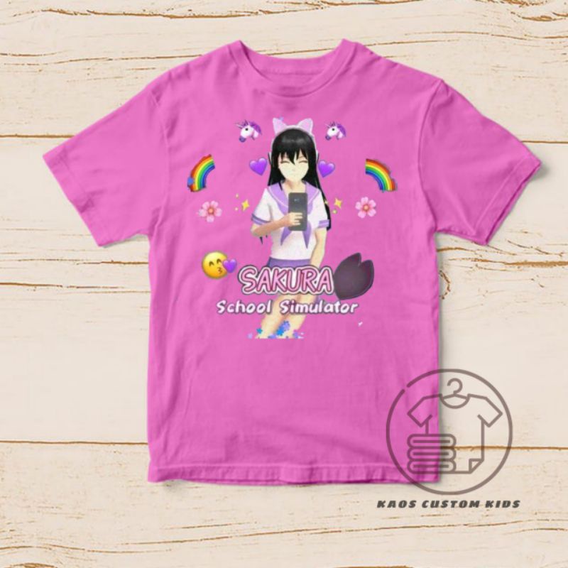 sakura school simulator kaos anak kartun karakter simulator