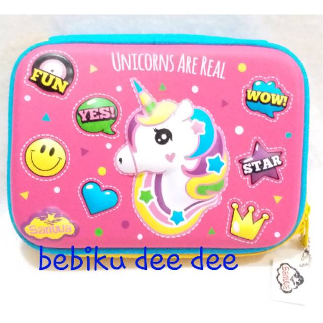 

Tempat Pensil/Pencil Case/HardCase Sanwawa Ori 6D Kepala Unicorn