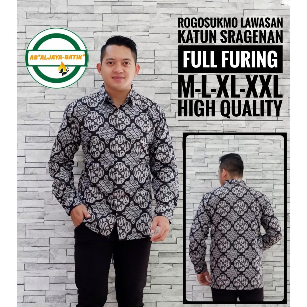 Rogosukmo Lawasan Kemeja Batik Pria Panjang Full Furing by Aljaya Batik