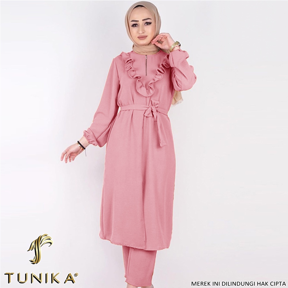 Baju Setelan Wanita Kekinian - One set Wanita - Setelan Tunik - Set Rinosa dan Set Rinsa - Lexoir-Set Rinsa Dusty