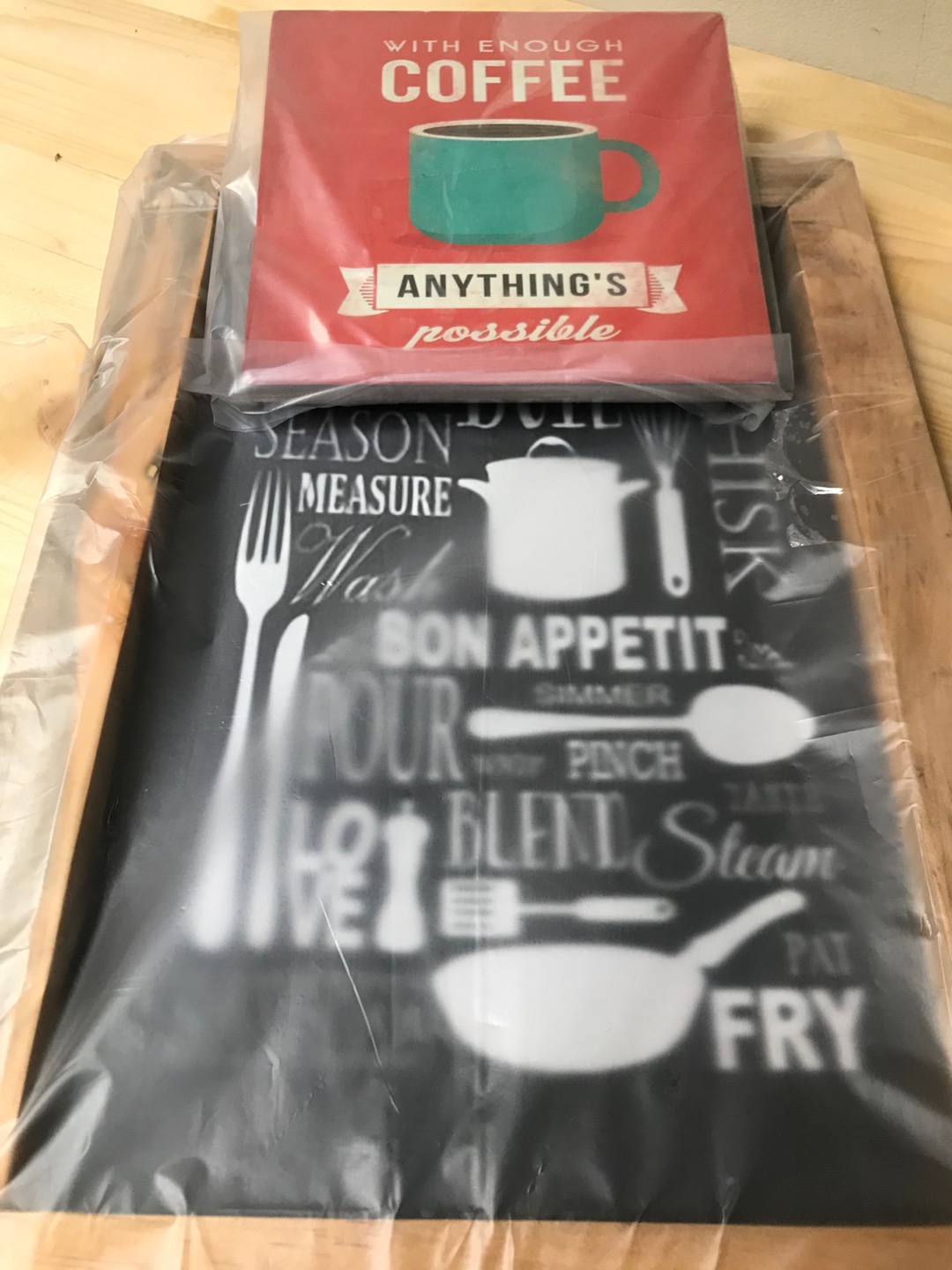 Kh18 - Hiasan Dinding Dekorasi Rumah Frame Bingkai Kayu Quotes Kitchen Cafe Vintage Blackboard