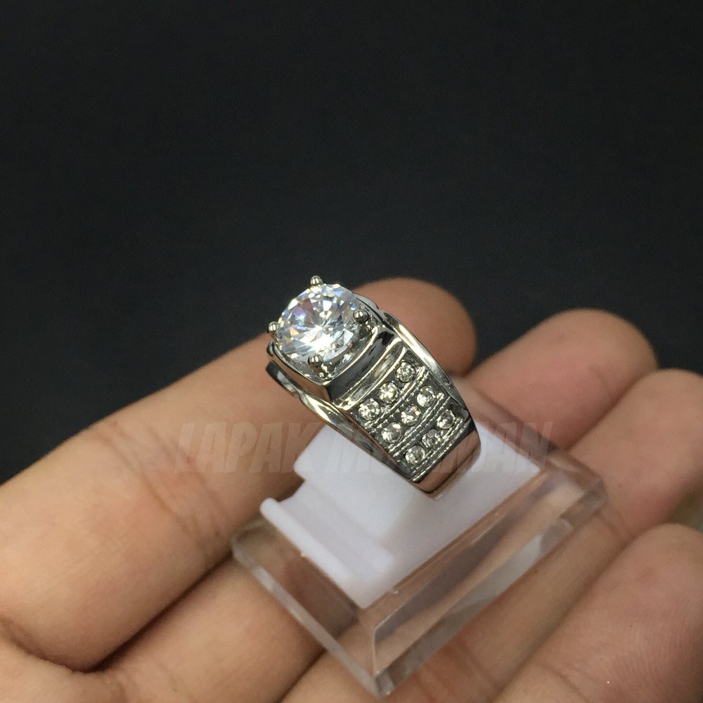 [Bayar di Tempat] CINCIN SUPER MEWAH AMERICAN DIAMOND - LIMITED STOCK - KODE 01 SILVER