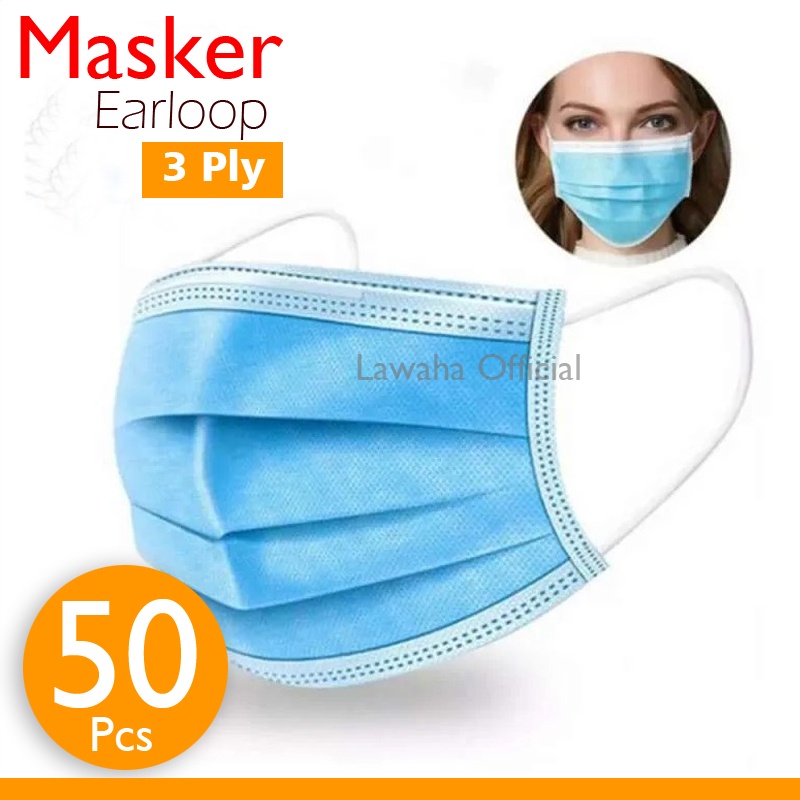 MASKER EARLOOP MURAH ISI 50 PCS MASKER MEDIS MASKER KESEHATAN MASKER 3 PLY MURAH MASKER MEDIS MURAH GROSIR MASKER EARLOOP