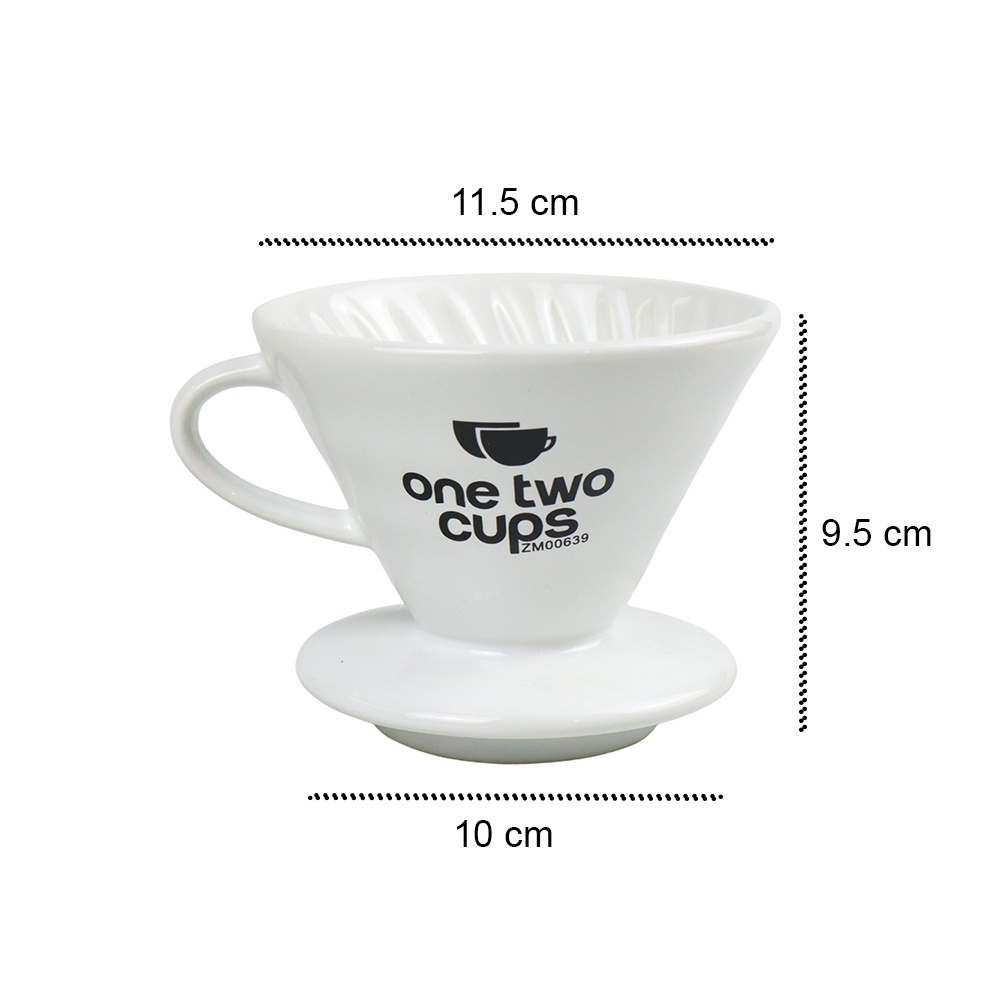 Filter Penyaring Kopi V60 Glass Coffee Filter Dripper 1-4 Cups - ZM00639 - White