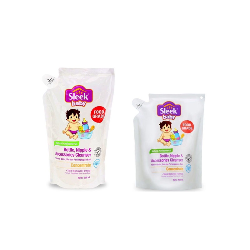 Sleek Baby Bottle Nipple Dot Cleanser | Laundry Detergent 450ml &amp; 900ml / Sabun Cuci Botol Susu Bayi