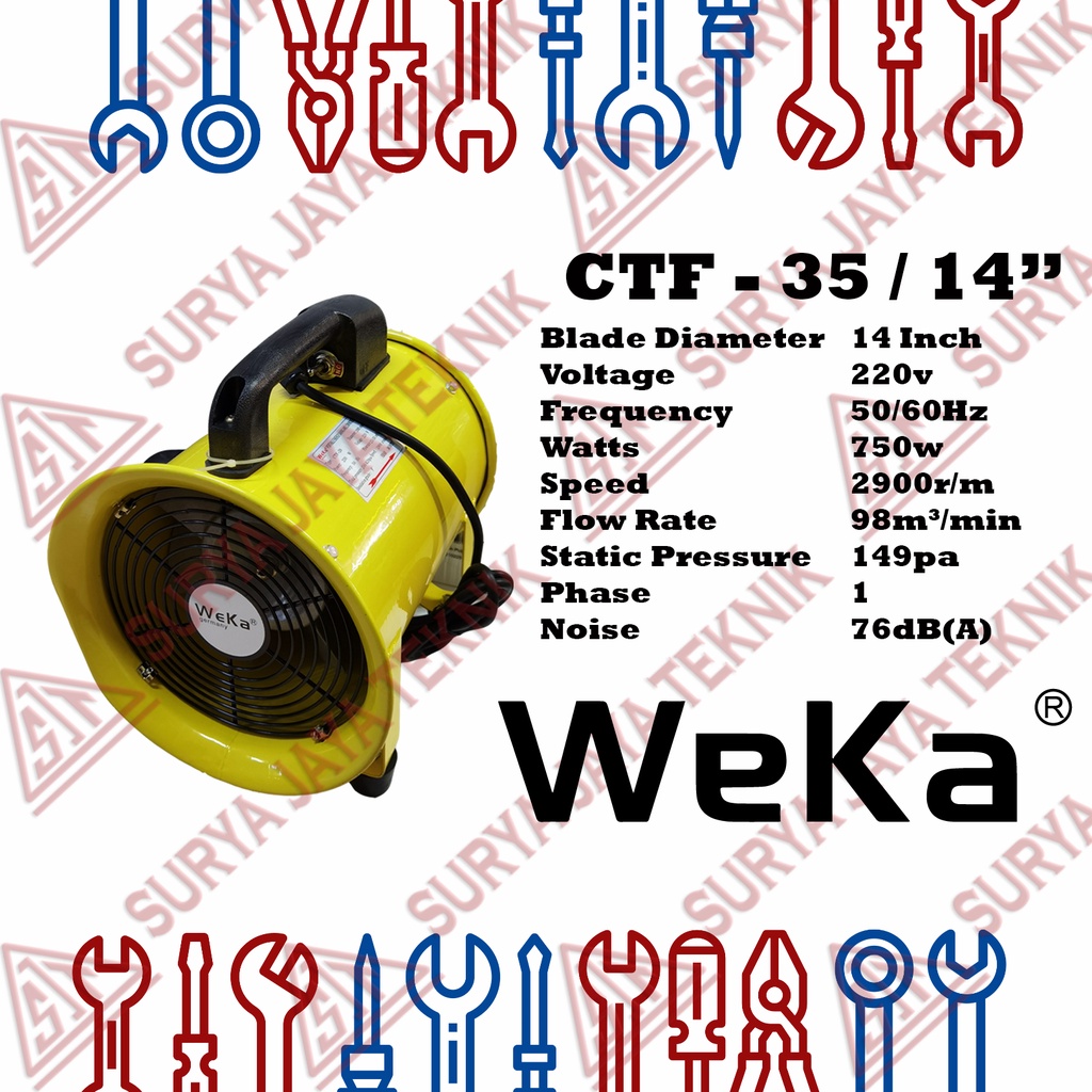 WEKA Kipas Axial Fan 14 Inch / Set Selang