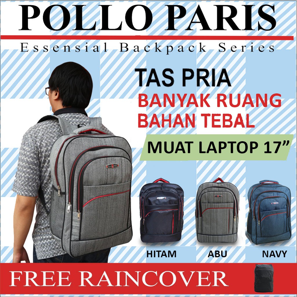 OBRAL TAS POLO Ransel Laptop Sekolah Kuliah Kerja Kantor Pria Wanita Backpack Murah Cowok Cewek