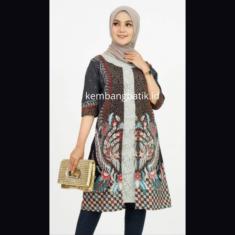 Baju Atasan Wanita Fashion Muslim Tunik Batik Modern