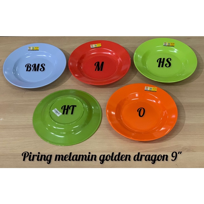 Piring melamin golden dragon 9 inch"  / pcs