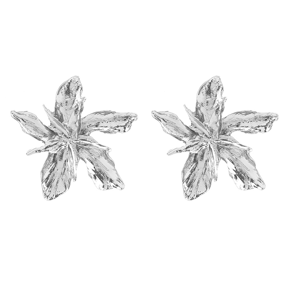 【COD Tangding】European American Exaggerated Large Flower Earrings Fashion Petal Leaf Earstuds Korea Jewelry Accessories