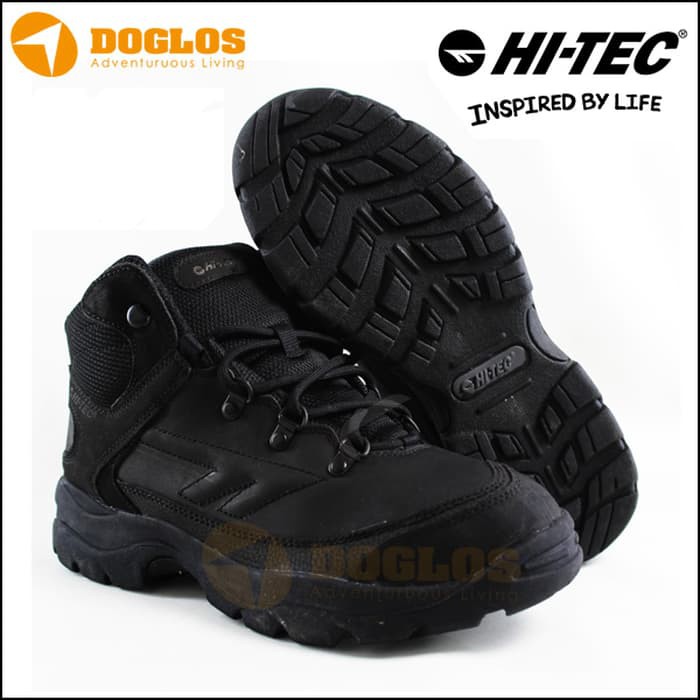 KUALITAS TERBAIK sepatu Hi-Tec QH Black Waterproof for hiking outdoor - Hitam, 41