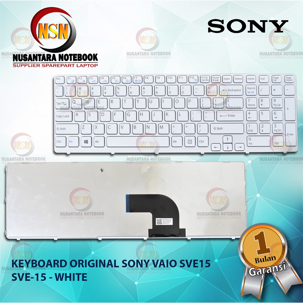 Keyboard Original Sony SVE15 SVE-15 Series White