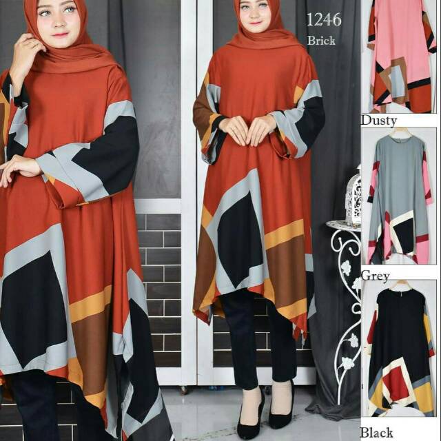 Tunik bunga/tunik murah/ tunik model tunik wakka jumbo