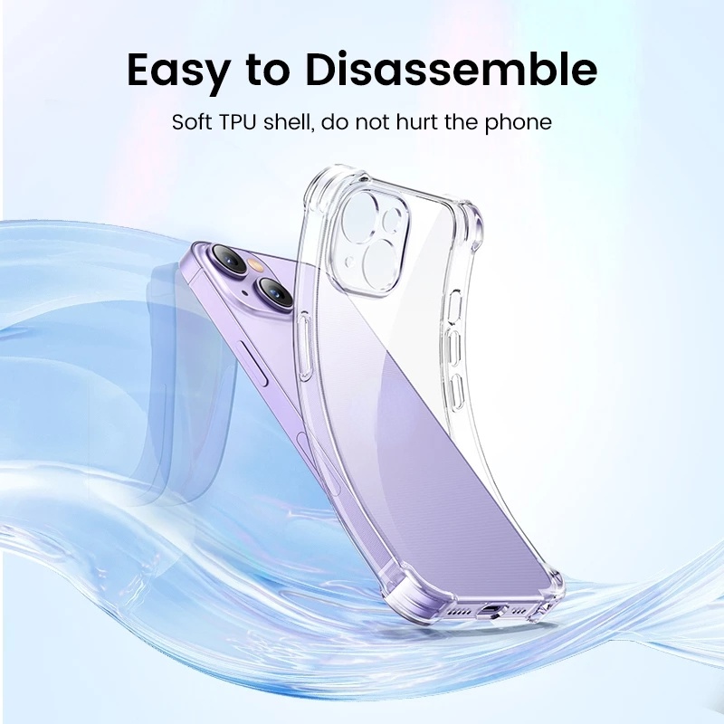 Soft Case Silikon TPU Transparan Shockproof Untuk iPhone 14 13 12 11 Pro Max Mini XR XS Max 8 7 6 6s Plus SE 2020