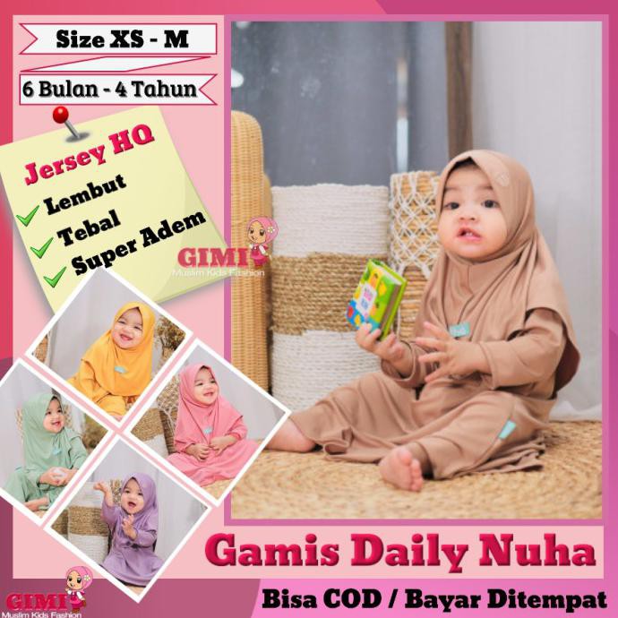 Gamis Bayi Perempuan 6 Bulan 1 Tahun Nuha 6 12 Bulan Perempuan Murah - Coksu, Xs (6-12 Bulan)
