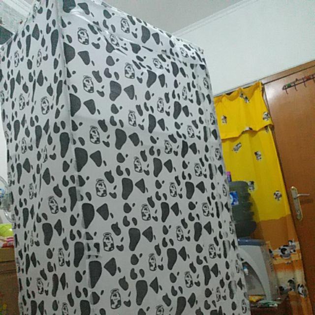 Lemari Pakaian Single Multifunction Wardrobe Rak Baju Pakaian Single - Coffe