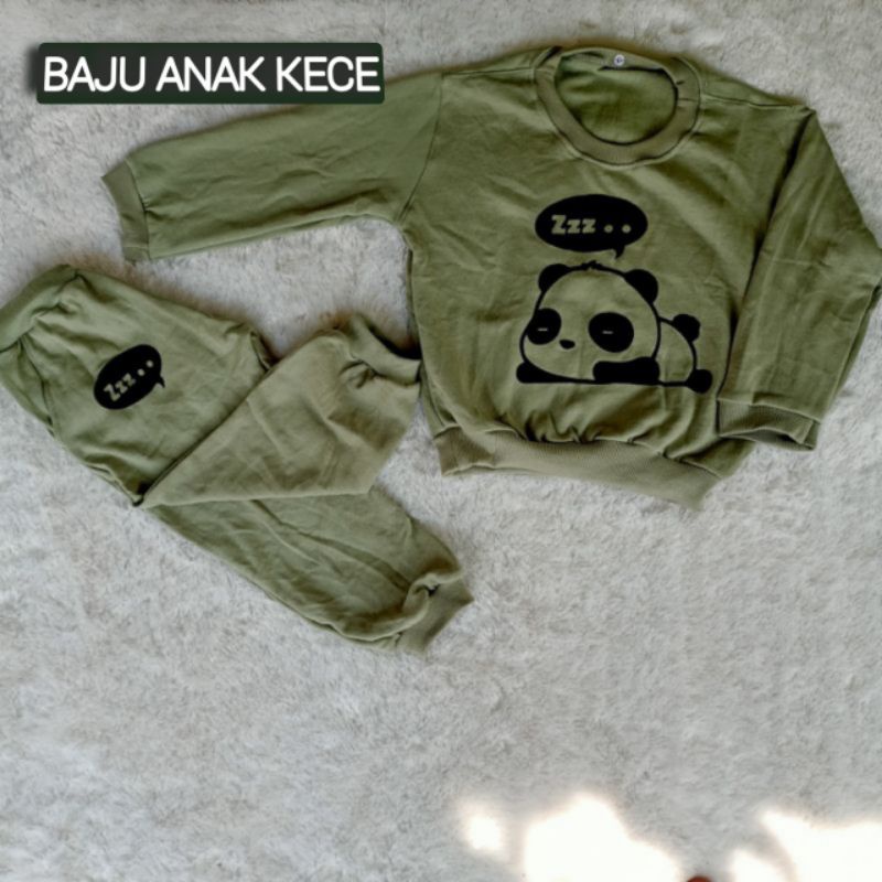 Setelan Anak Fleece 1 Sampai 5 Tahun Setelan Jogger Unisex Set Sweater Masa Kini