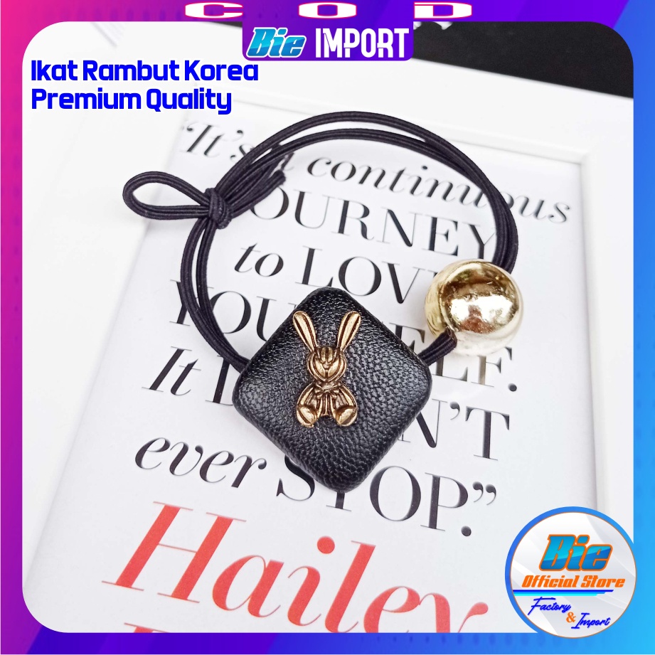 Ikat Rambut Korea Premium Elastis Warna Hitam