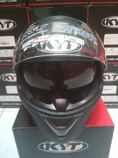 KYT FALCON FR SOLID hitam doff Visor Flat clear bening Original Ori