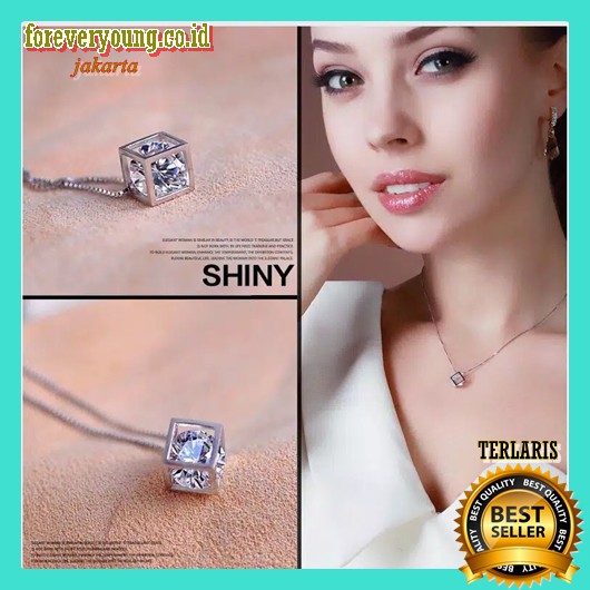 ( Fy ) COD Kalung Alloy Anti Karat Crystal Berlian Fashion Model cantik kalung import real pic B1