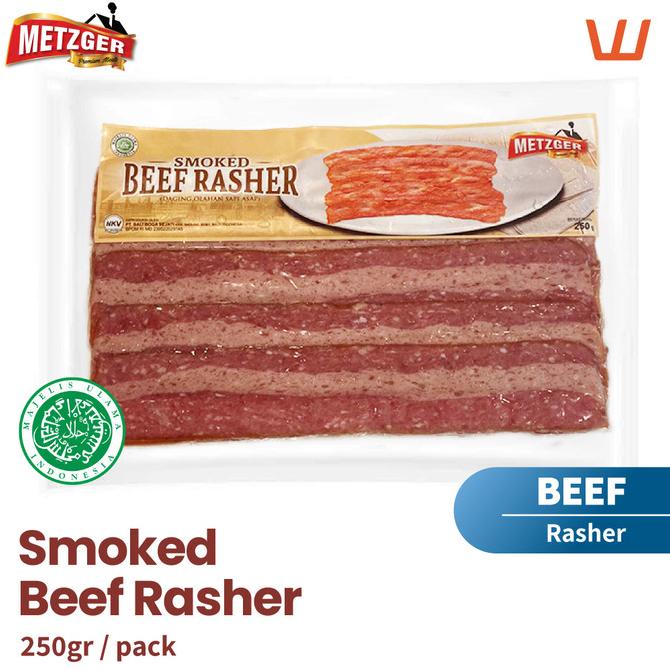 

windytriastuti13 BEEF BACON METZGER HALAL SMOKED BEEF RASHER SAPI ASAP 250GR TERLARIS TERPERCAYA ORIGINAL