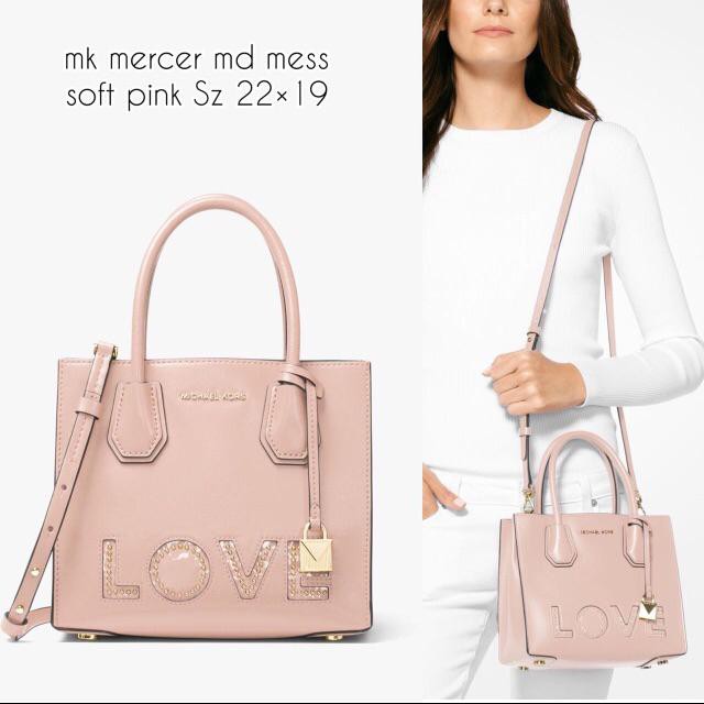 tas michael kors studio medium messenger soft pink