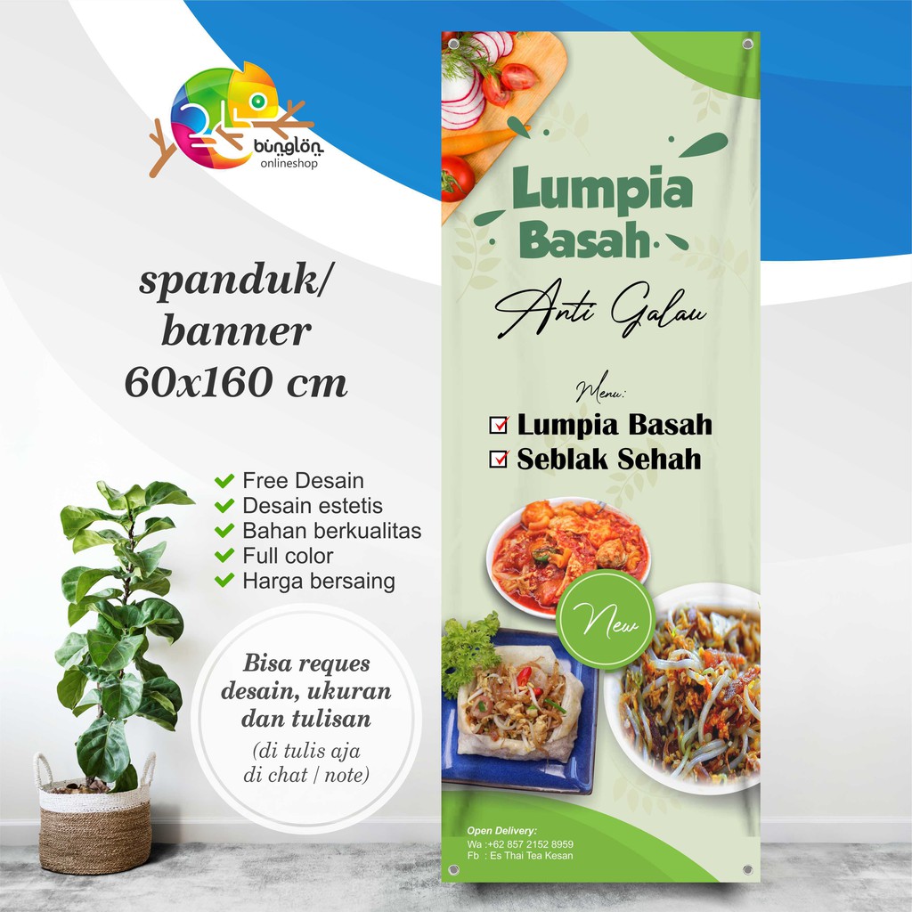 Jual Spanduk, Banner Lumpia Basah & Seblak Indonesia|Shopee Indonesia