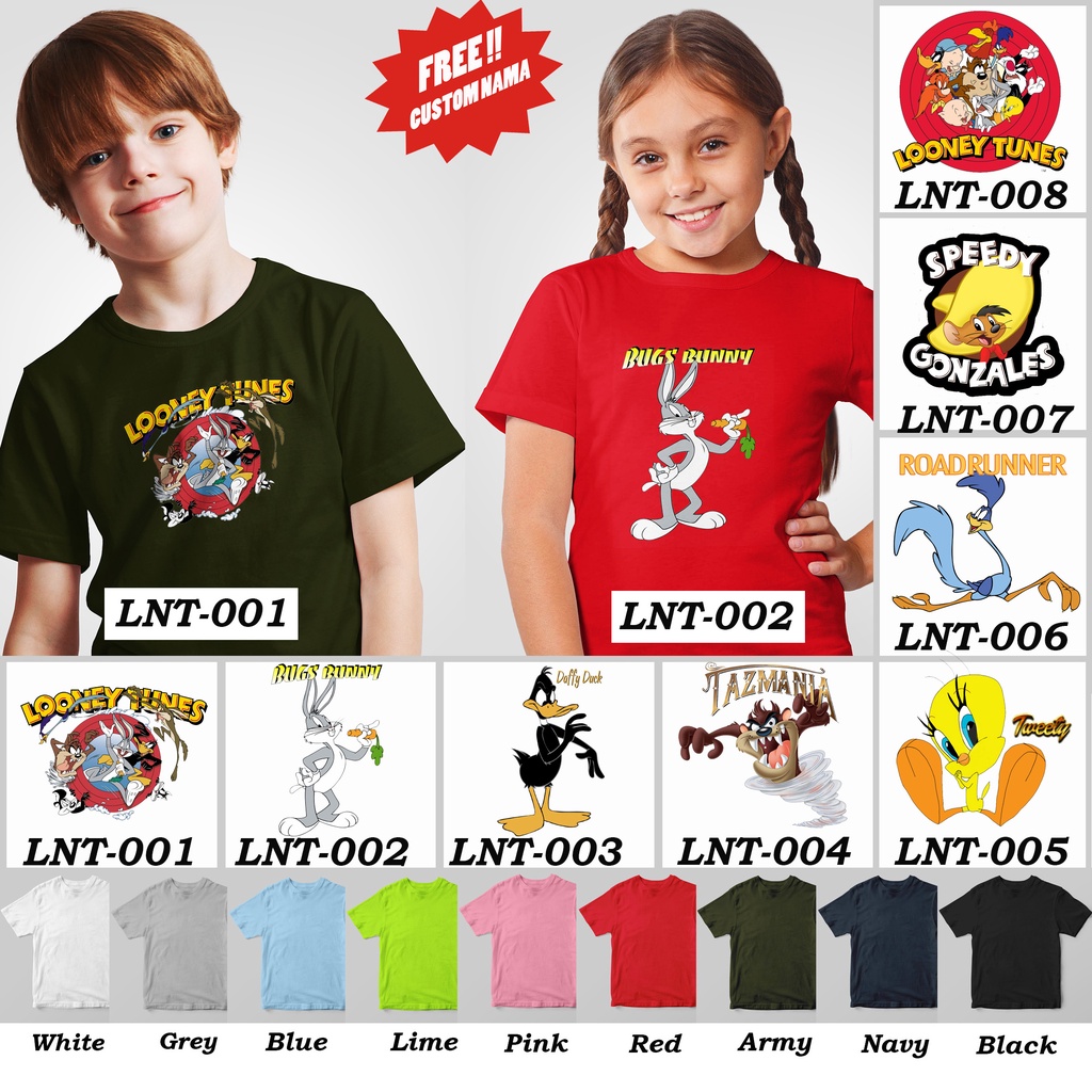 [FREE NAMA !!] Kaos Anak &amp; Family Looney Tunes 100% COTTON PREMIUM