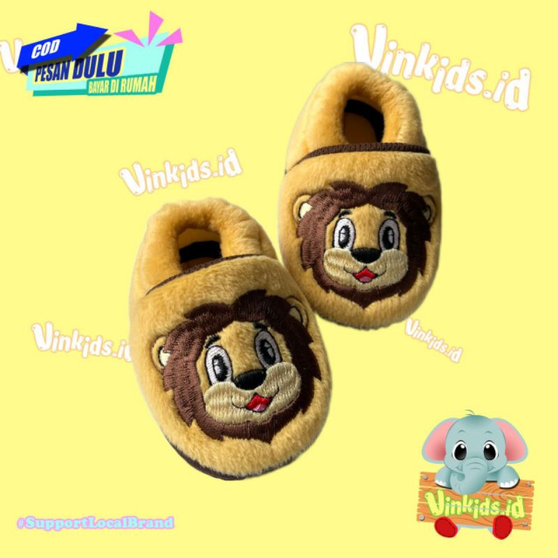 Sepatu Bayi Laki Laki Perempuan 0 12 Bulan Karakter Kartun Lucu Lion Cream / Prewalker