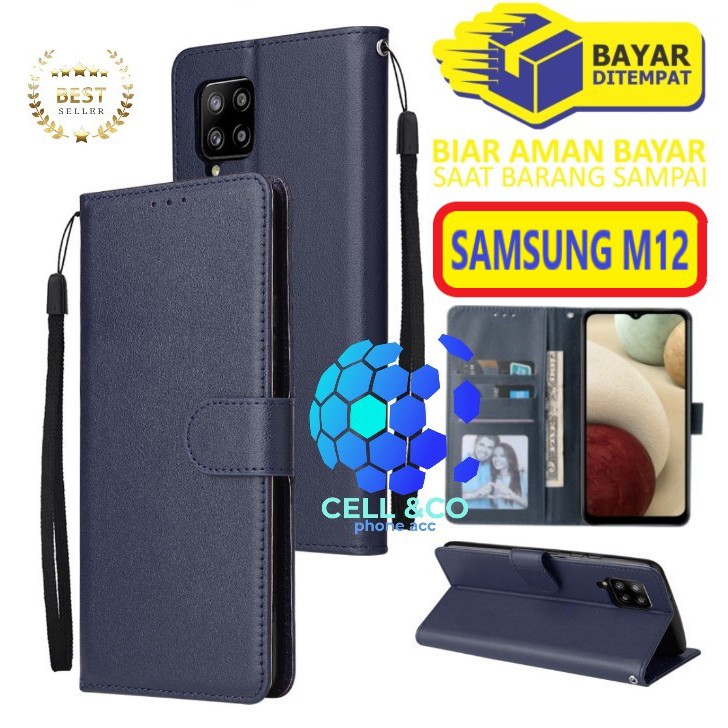 Flip cover SAMSUNG M12 Flip case buka tutup kesing hp casing flip case leather wallet