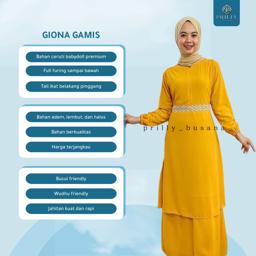 PB Prilly Busana - GIONA GAMIS MALAYSIA - DRESS BORDIR - GAMIS PESTA - MUSLIM