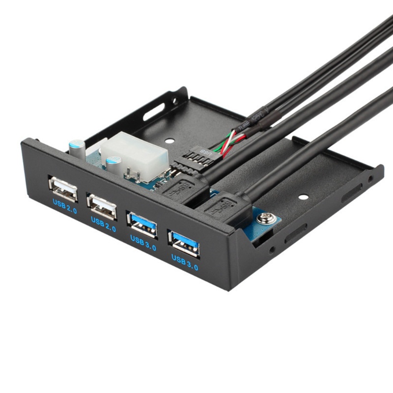 Btsg USB Floppy Drive Front Bay 4port Panel Depan PC 9p/19P Ke USB 3.0 2.0 Adapter