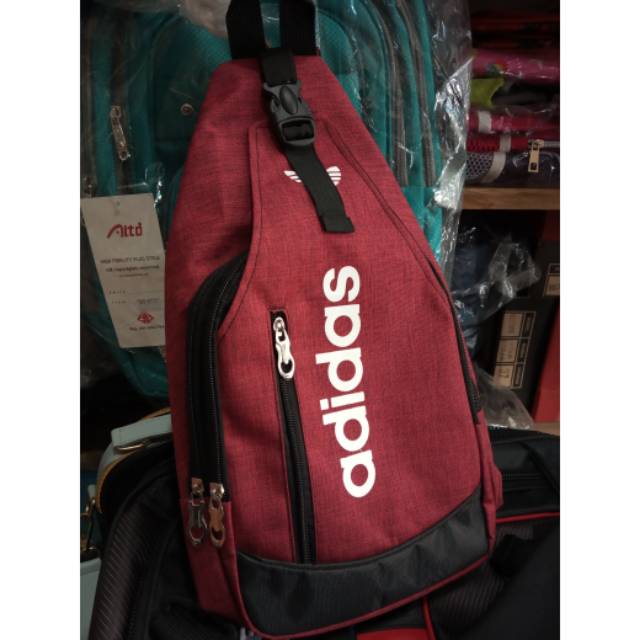 Waistbag merah kanvas adidas reebok