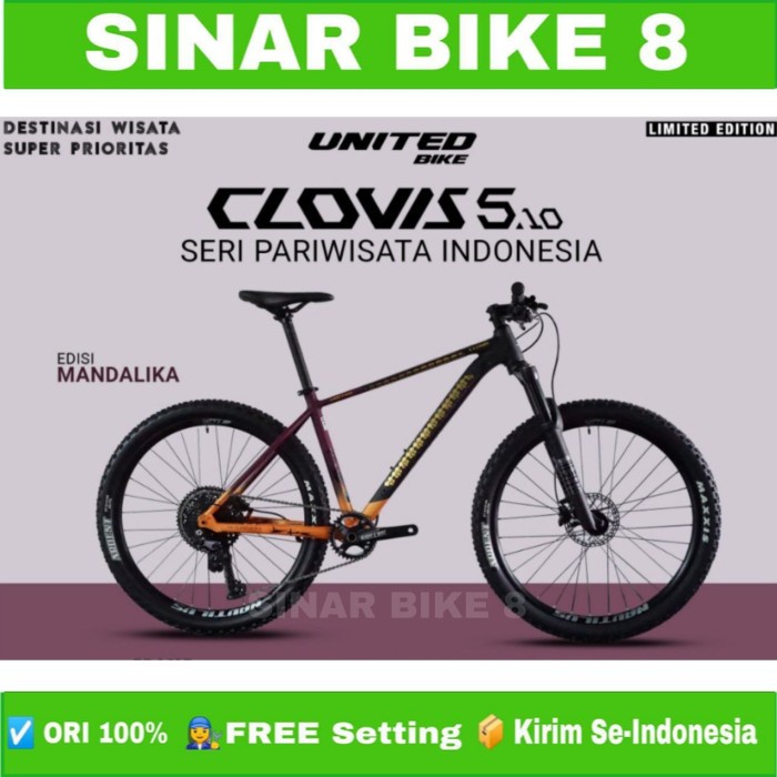 Sepeda Gunung MTB UNITED CLOVIS 5.10 5.1 Edisi Mandalika Ukuran 27.5  dan 29 Inch