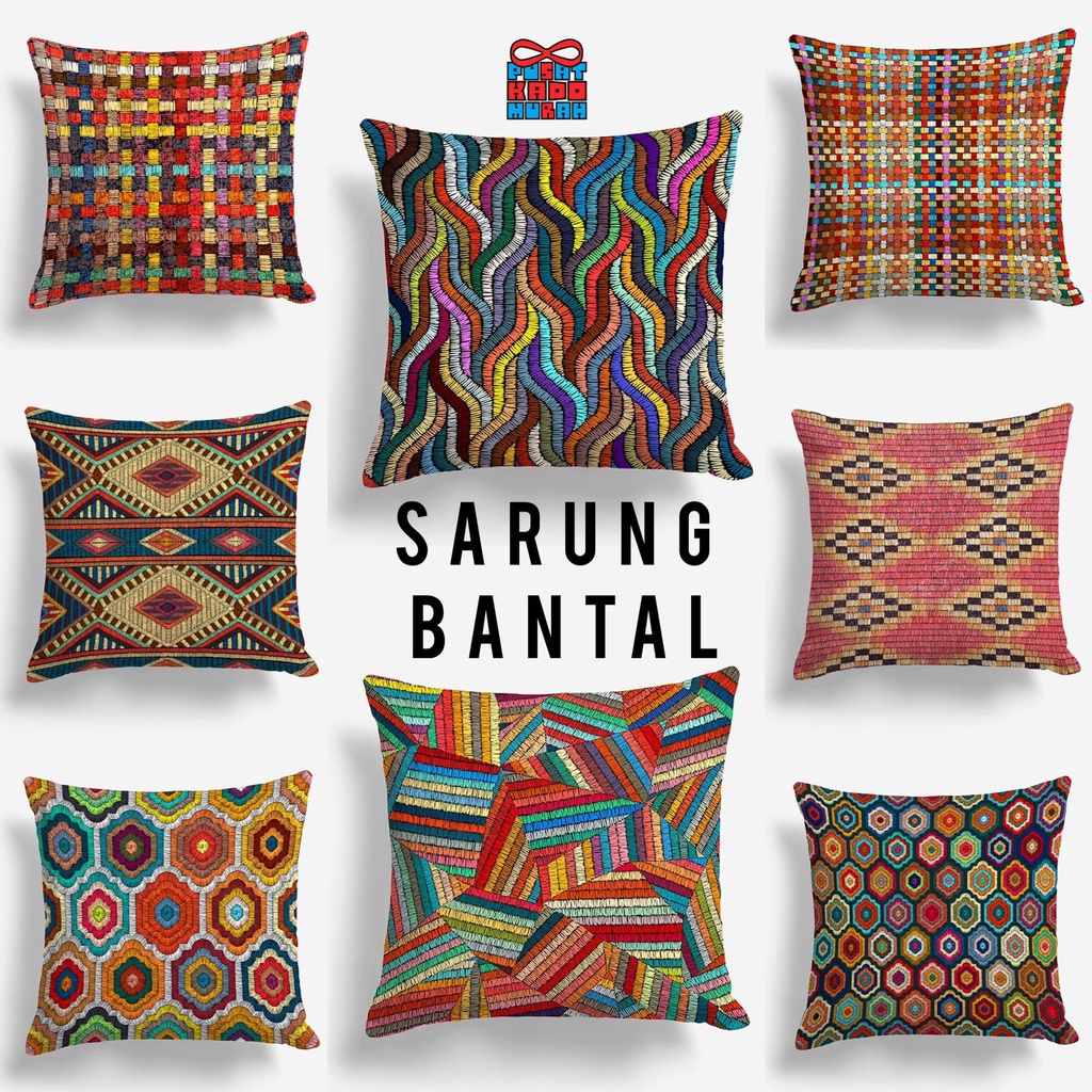 COVER SARUNG Bantal Sofa Print Motif Abstrak Art Bohemian 40x40 cm - Pusat Kado Murah