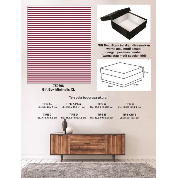 

Kotak kado/Kotak Hadiah/Box Minimalis XL-Garis Spectra DEEP PURPLE-A