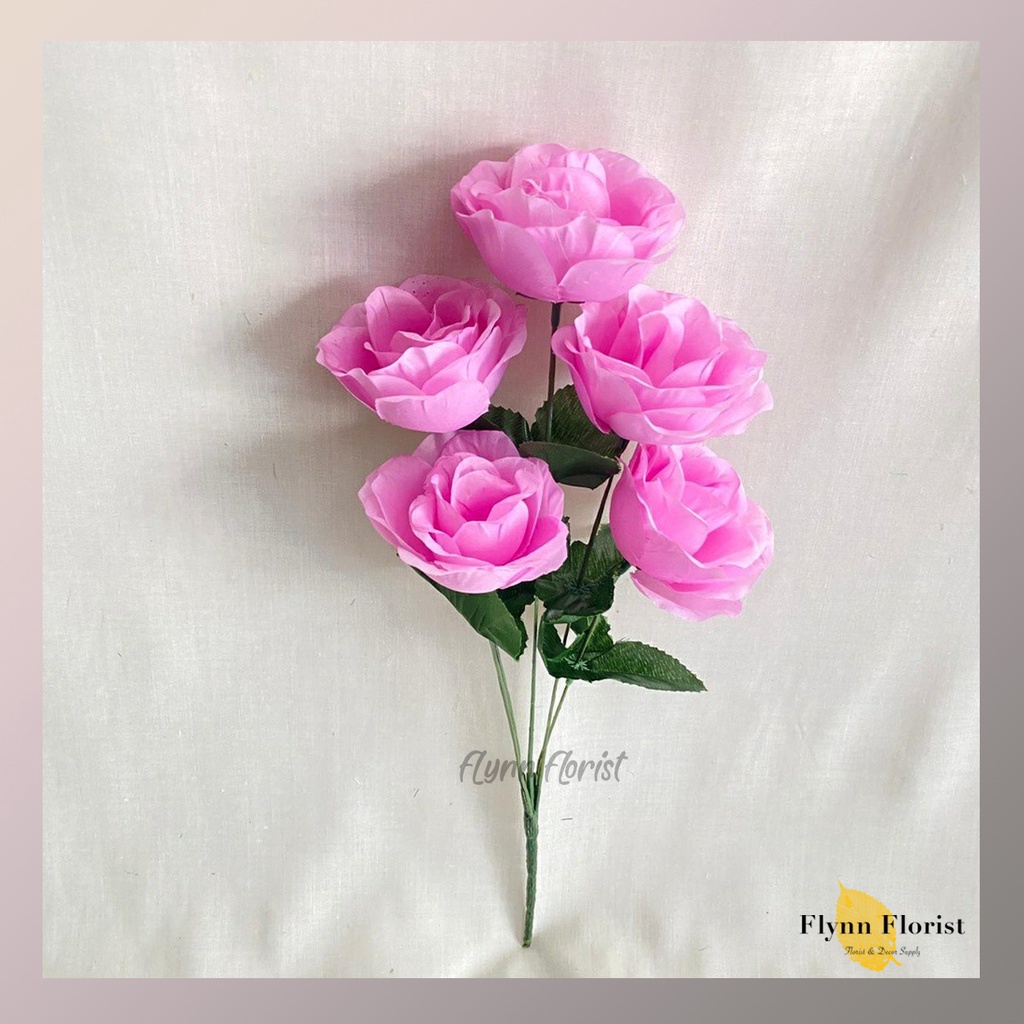 Bunga Mawar Rose Mangkok X5 (satuan) Bunga Artificial / Bunga Plastik / Bunga Dekorasi / Pernikahan-6