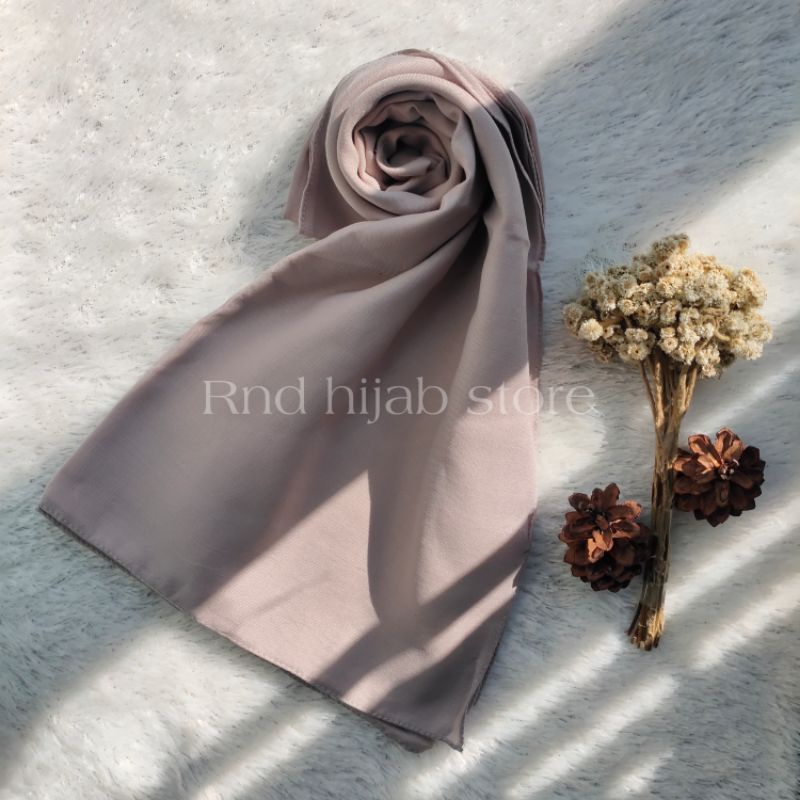 Hijab Segiempat Paris Premium jahit tepi | Red Rose | Varisha | Bintang | Azara-Dove grey