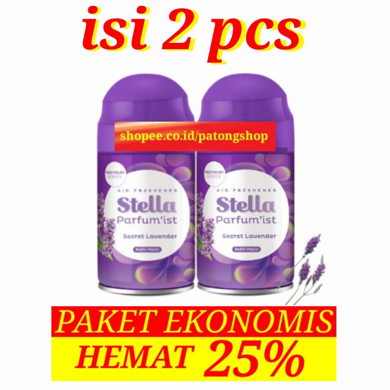 STELLA MATIC REFILL LAVENDER 225ML Multipack isi 2 pcs / Pengharum Ruangan