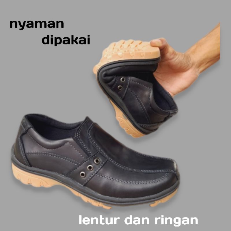 sepatu pria kulit/ sepatu santai/ itu santai slip on/ sepatu casual/ sepatu kerja/ sepatu COD bayar di tempat