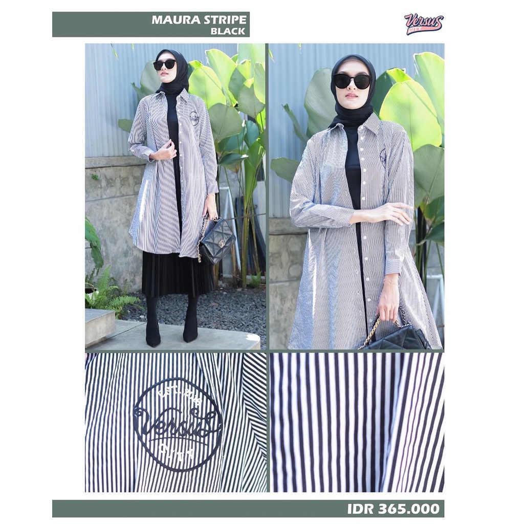 NEW TUNIK MAURA STRIP BY VERSUSCITY/ATASAN MODIS/ATASAN PREMIUM/BAJU WANITA CANTIK/ATASAN VERSUS CIT