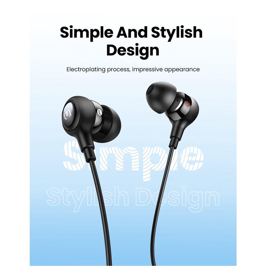 Earphone Handsfree Headset UGREEN iPhone Lightning Jack 3.5mm Type C ON Mic Original