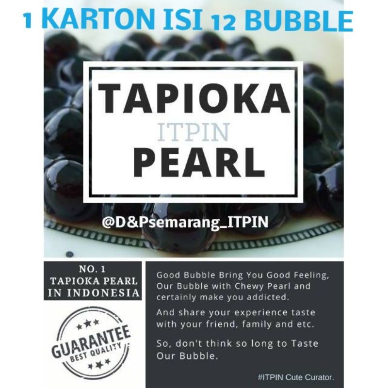 GOSEND SEMARANG IT PIN TAPIOCA TAPIOKA PEARL boba BUBBLE DRINK
