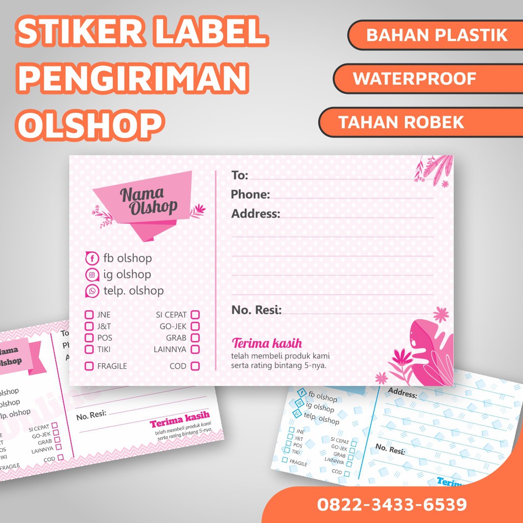 

Cetak Stiker Label Pengiriman Olshop Custom Plastik/Vinyl
