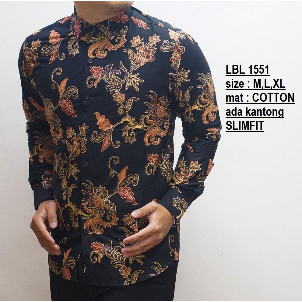 KEMEJA BATIK PRIA SLIM FIT BAHAN KATUN MEWAH KEREN LB271