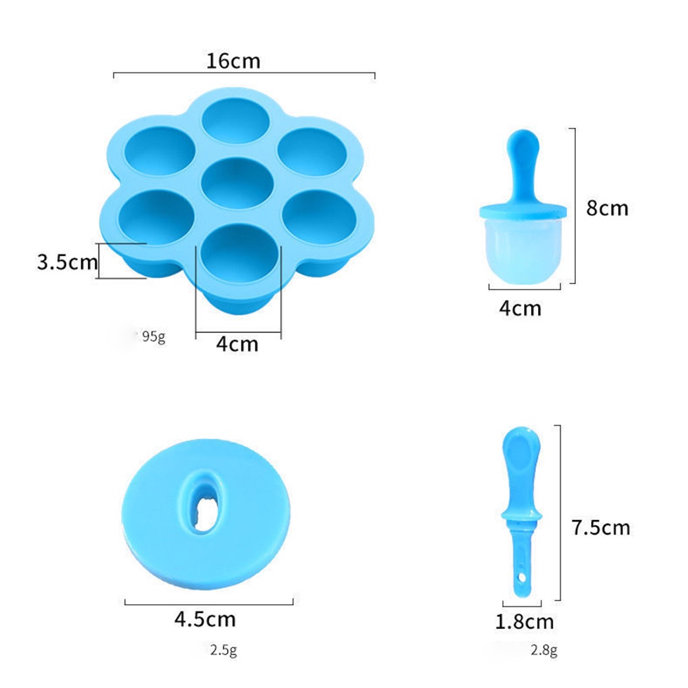 Cetakan Es Krim Popsicle Model 7 Lubang, Warna-Warni