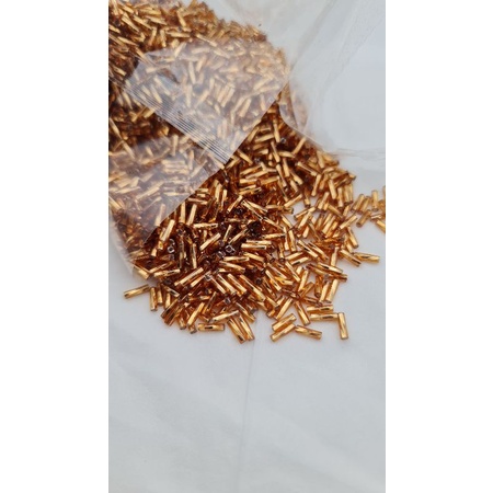 MOTE PAYET BAMBU ULIR KRISTAL UKURAN 0.7 CM KUALITAS BAGUS DAN KILAU WARNA GOLD DAN SILVER per 10 gram