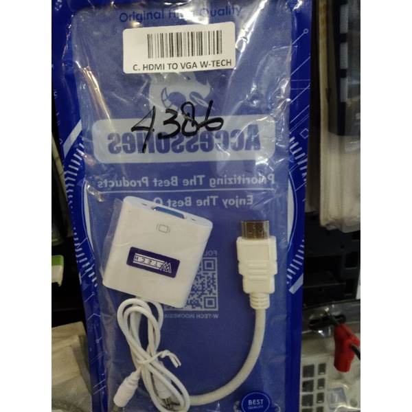 KABEL HDMI TO VGA PLUS KABEL AUDIO MURAH BERKUALITAS