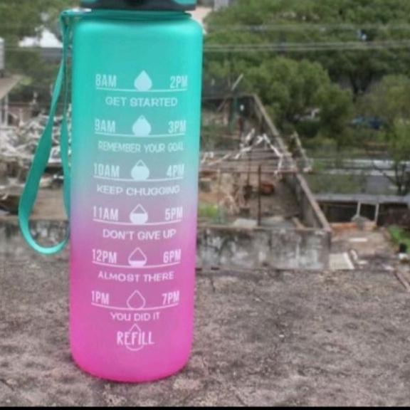 BOTOL 1LITER VIRAL/NAGITA/BOTOL PELANGI PENANDA WAKTU FREE STICKER